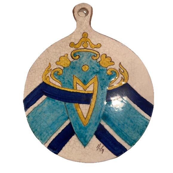 Ravello Pottery Tray Plate 1/1 Geometric Design Italian 10" Kitchen Wall Table - Picture 2 of 7